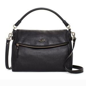 Kate Spade Cobble-Hill Minka Black Leather Gold Hobo Crossbody Bag